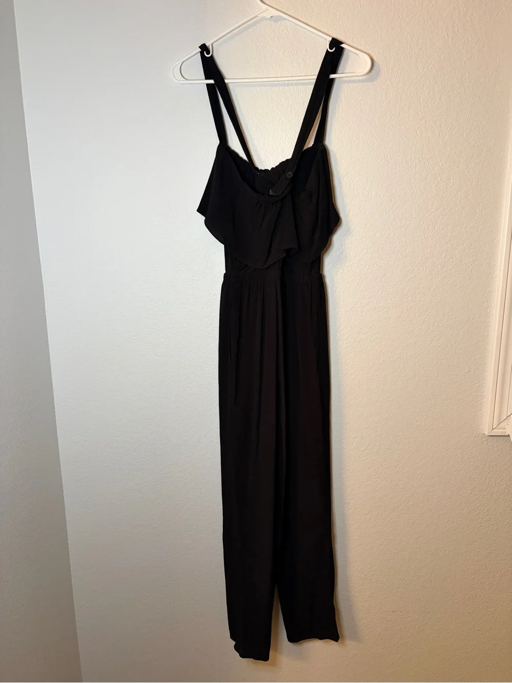 Madewell Black Apron Ruffle Jumpsuit Sz XS